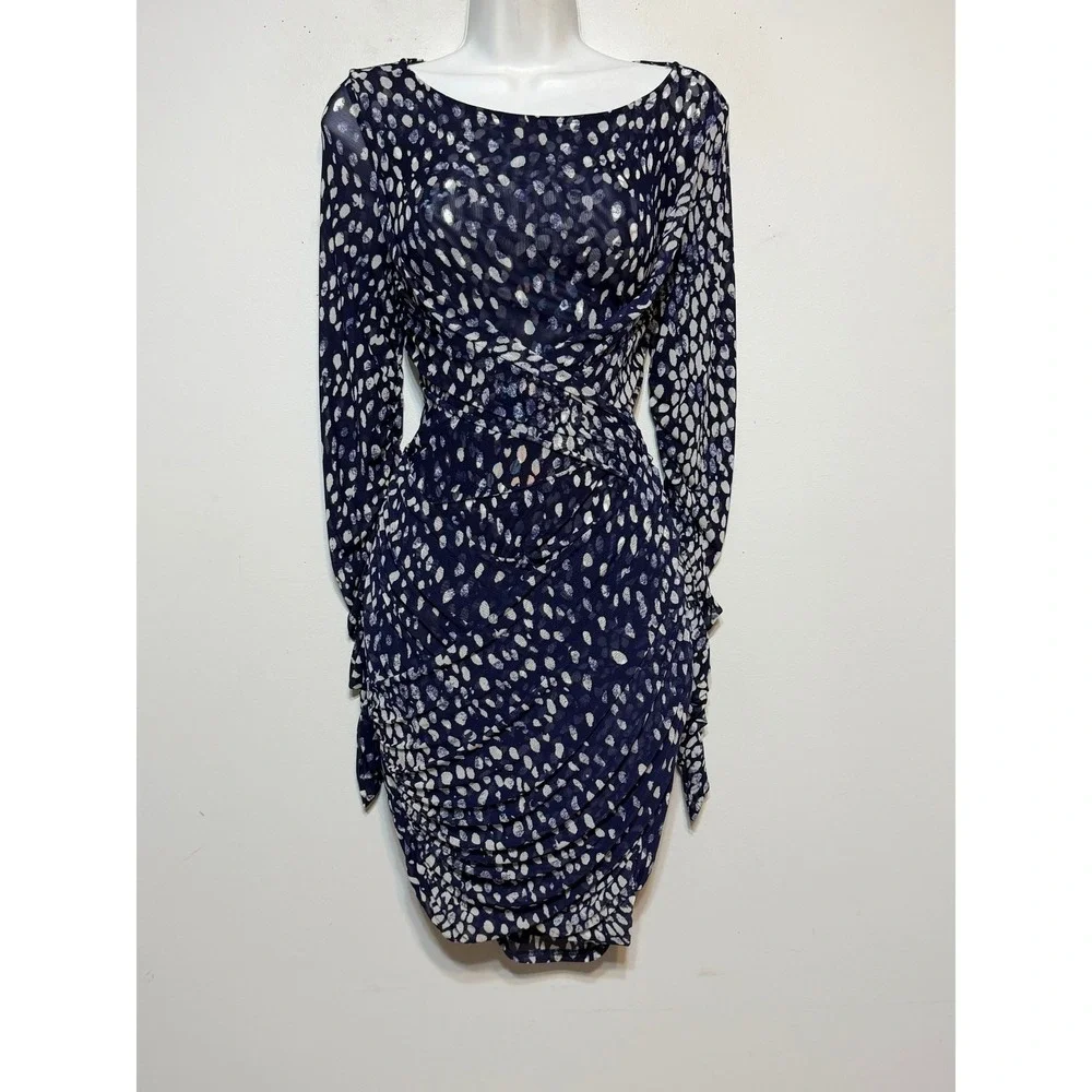 Free People Katana Mesh Bodycon Mini Dress Womens Large Indie Sleaze‎ Artsy Glam